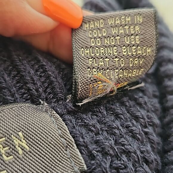 Van Heusen Men's Knitted Long Sleeves Sweater Medium Navy Blue/Brown - Picture 9 of 16